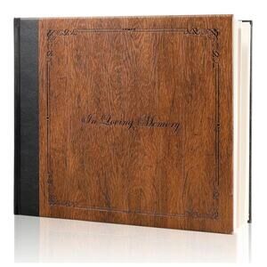 Funeral Guest Book for Memorial Service with 144 Pages Brown 8X10″